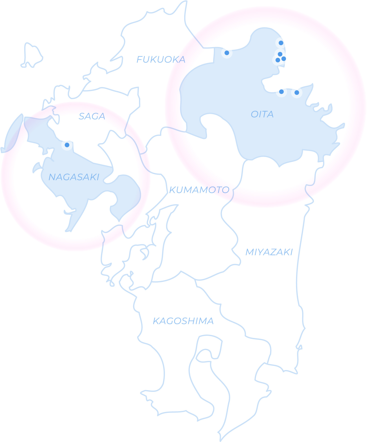 九州エリア配送ネットワークMAP
